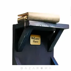 جاکلیدی شلف دیواری دست ساز  چوبی مدل باوان - بازاروما