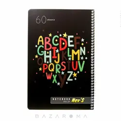 دفتر زبان 60 برگ فانتزی 4 خط جلد طلقی - بازاروما