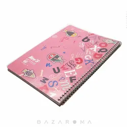 دفتر زبان 60 برگ فانتزی 4 خط جلد طلقی - بازاروما