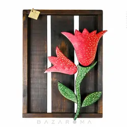 تابلو دستساز چوبی گل برجسته مدل شیپوری - بازاروما