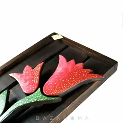 تابلو دستساز چوبی گل برجسته مدل شیپوری - بازاروما