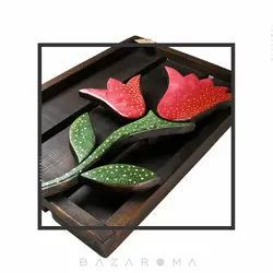 تابلو دستساز چوبی گل برجسته مدل شیپوری - بازاروما