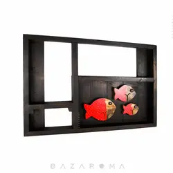 تابلو شلف صنایع دستی چوبی ماهی قرمز F3 - بازاروما