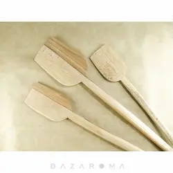 کفگیر چوبی سر تخت سایز متوسط کد 75 - بازاروما