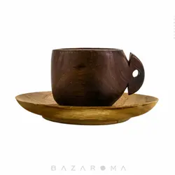 ست 2 پارچه چای خوری چوبی بلوط - بازاروما