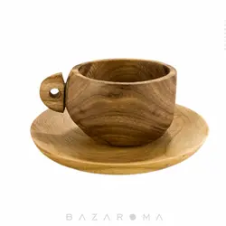 ست 2 پارچه چای خوری چوبی بلوط - بازاروما