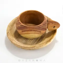 ست 2 پارچه چای خوری چوبی بلوط - بازاروما