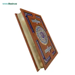 مجموعه نفیس کتاب قرآن چرمی همراه با دو گلدان فیروزه و جعبه
