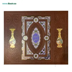 مجموعه نفیس شاهنامه چرمی معطر همراه با دو گلدان فیروزه و جعبه