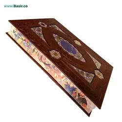 مجموعه نفیس شاهنامه چرمی معطر همراه با دو گلدان فیروزه و جعبه