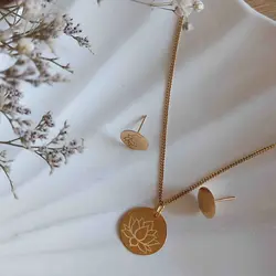 نیم ست پولک طرح نیلوفر