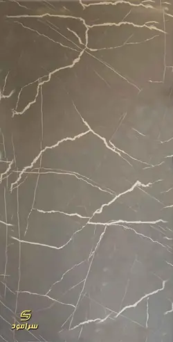 دیوارپوش ماربل شیت طوسی با رگه سفید- کد 011 | سرامود