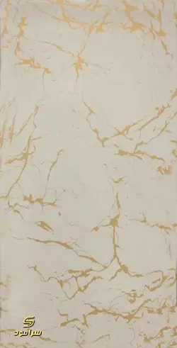 دیوارپوش ماربل شیت سفید با رگه طلایی- کد 07 | سرامود