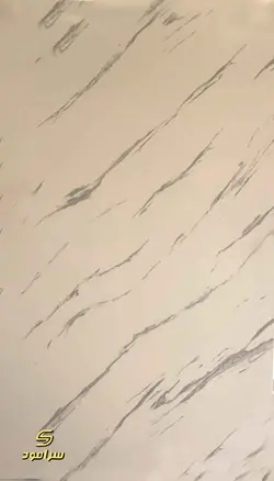 دیوارپوش ماربل شیت سفید و طوسی- کد 01 | سرامود