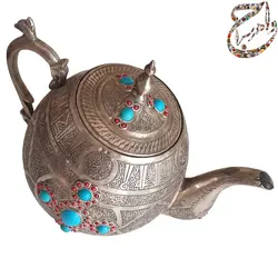 قوری تزئینی قدیمی هندی قلمزنی