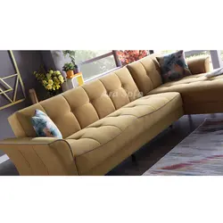 مبل L تخت شو مدل LD28-NEW - کلاف فلز صنعتی سبک - دارای فضای باکس