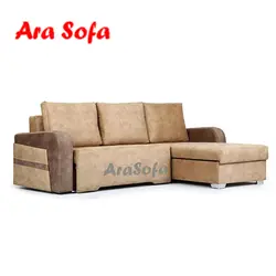 مبل L تختشو مدل LP25 مبل آرا - دارای فضای باکس ، دراز کش و تخت خواب قیمت مبل تخت شو