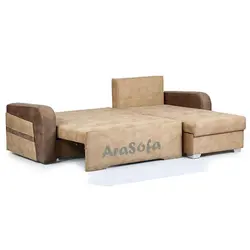 مبل L تختشو مدل LP25 مبل آرا - دارای فضای باکس ، دراز کش و تخت خواب قیمت مبل تخت شو