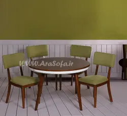میز نهارخوری گرد لبه‌دار ۴ نفره مدل mnbam10g-4 - مبل آرا