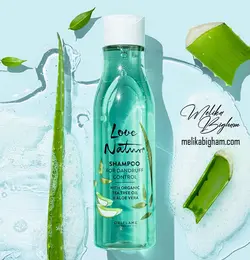 شامپو درخت چای و آلوئه ورا ضد شوره لاونیچر Love Nature Shampoo For Oily Hair with Organic Lemon & Mint - فروشگاه ملیکا بی غم