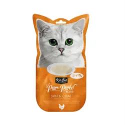بستنی گربه کیت کت (اسکین&amp;کت)با طعم مرغ و روغن ماهی_kitcat purr puree skin&amp;coat with chicken&amp;fish oil