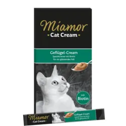بستنی گربه میامور حاوی بیوتین با طعم پرندگان _Miamor creamy cat snack with poultry and biotin