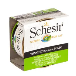 کنسرو گربه ۸۵ گرمی ماهی تن و مرغ شسیر – Schesir Tuna With Chicken