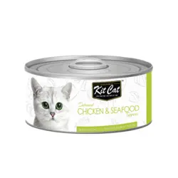 کنسرو گربه تکه ای مرغ و انواع ماهی واقعی کیت کت – Kit Cat Deboned Chicken Seafood Toppers