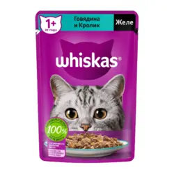 پوچ گربه ویسکاس با طعم بیف و خرگوش در ژله_Whiskas cat wet food, jelly with beef and rabbit