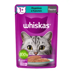 پوچ ویسکاس پته گربه با طعم بوقلمون و خرگوش_Whiskas wet food, pate with turkey and rabbit
