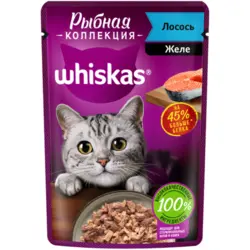 پوچ ویسکاس گربه با طعم سالمون در ژله_Whiskas fish collection for cats with salmon