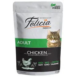 پوچ ادالت فلیشیا باطعم مرغ بدون غلات_Felicia adult Chicken in Jelly