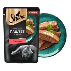 پوچ گربه پته شبا با طعم بیف_Sheba delicate pate,beef