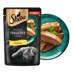 پوچ گربه پته شبا با طعم مرغ_Sheba delicate pate,chicken