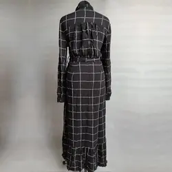 پیراهن ساحلی بلند شطرنجی مشکی سفید نکست