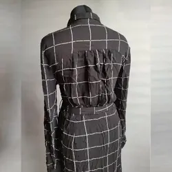 پیراهن ساحلی بلند شطرنجی مشکی سفید نکست