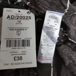 پیراهن ساحلی بلند شطرنجی مشکی سفید نکست