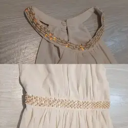 پیراهن مجلسی پولک دوزی بلند کرم اچ اند ام H&amp;M