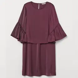 پیراهن شیردهی آستین کلوش زرشکی اچ اند ام H&amp;M