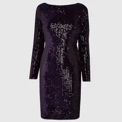 پیراهن مجلسی مخمل پولک دوزی بنفش نکست NEXT