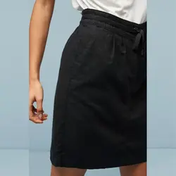 دامن کوتاه کمربنددار لینن مشکی نکست NEXT