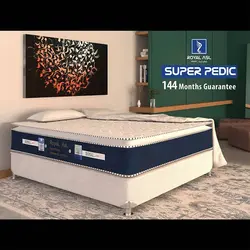 تشک رویال اصل سوپر طبی فنری پد دار دونفره ۱۲سال ضمانت سایز160*200