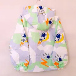 سویشرت بارانی کلاهدار وارداتی بچه گانه طرح فضانورد