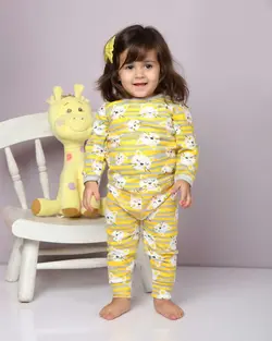پیراهن و شلوار بچگانه طرح گربه ای