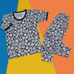 پیراهن و شلوار بچگانه طرح گل گلی