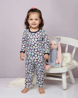 پیراهن و شلوار بچگانه طرح گل گلی