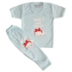 پیراهن و شلوار بچگانه طرح گربه ای