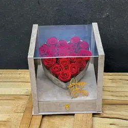 باکس گل مدل 648 - جعبه گل مدل 648 (شکلات دار - طرح قلب )