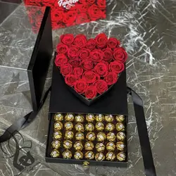 باکس گل مدل 648 - جعبه گل مدل 648 (شکلات دار - طرح قلب )