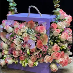 باکس گل مدل 1004 - سفارش جعبه گل مدل 1004 | گلفروشی همافلاور